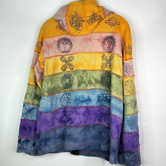 Rising International Multi Color Nepal Full Zip Hooded Sweatshirt 1X - Picture 4 of 8